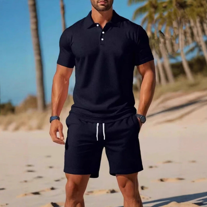 ☀️ Stay Cool & Look Sharp — Men's 2-Piece Polo & Shorts Set