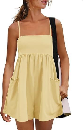 Cotton Strappy Pocket Romper