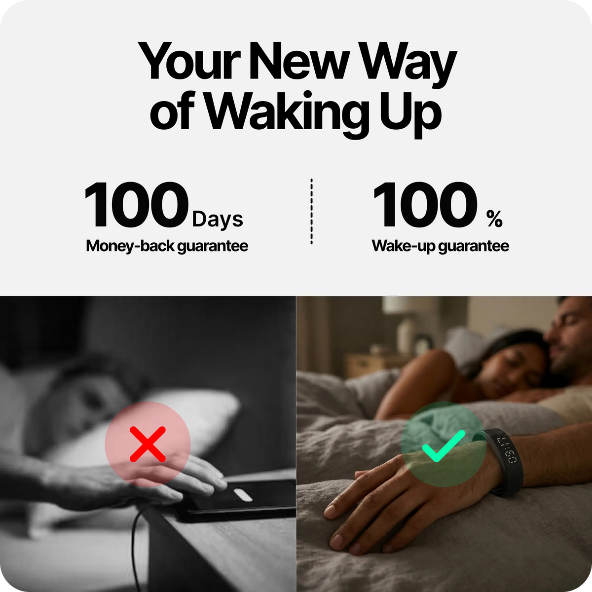 ⏰🤫 Silent Vibration Alarm Clock – Wrist-Worn Wake-Up Device for Heavy Sleepers 🔋
