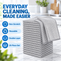 🧽✨20-Count Non-Scratch Wire Dishcloths – Reusable Kitchen Cleaning Towels for Wet & Dry Use 🍽️