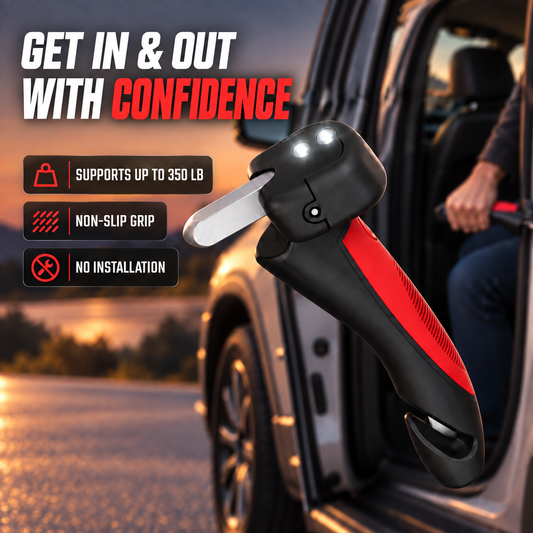 🚗🦯 All-in-One Car Cane Mobility Aid – Door Handle Assist with LED Light & Emergency Tool 🔦🚗