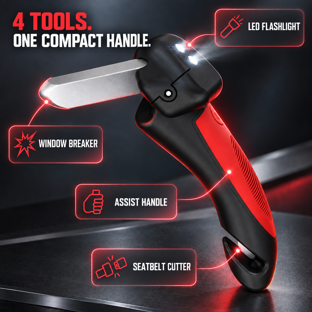 🚗🦯 All-in-One Car Cane Mobility Aid – Door Handle Assist with LED Light & Emergency Tool 🔦🚗