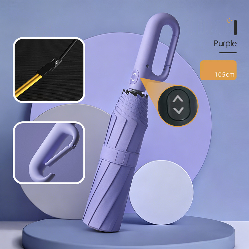 ☂️🌧️ Portable Automatic Folding Umbrella – Windproof & Waterproof with Loop Buckle 🌬️✨