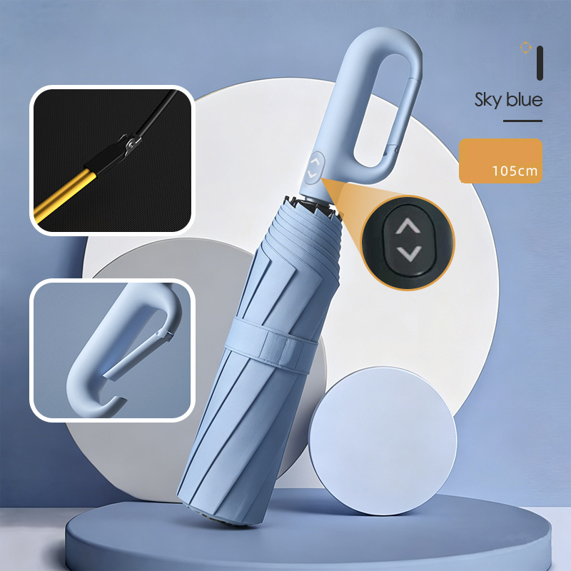 ☂️🌧️ Portable Automatic Folding Umbrella – Windproof & Waterproof with Loop Buckle 🌬️✨