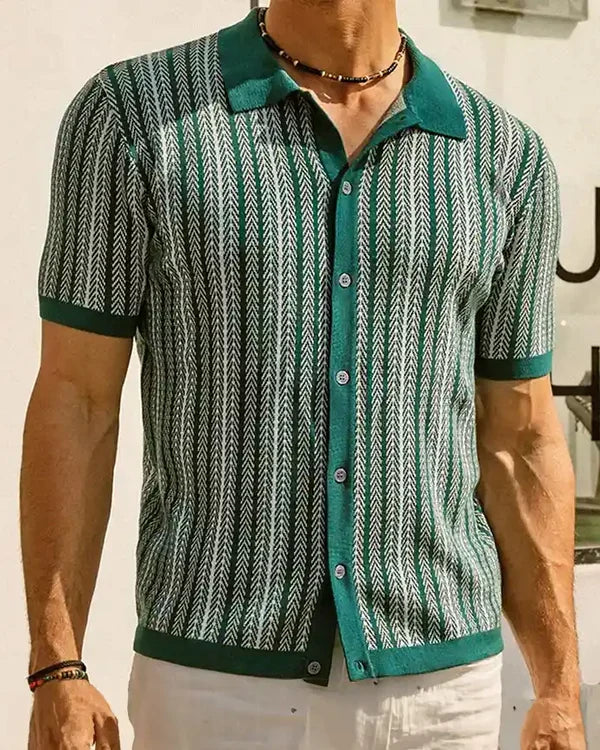🔥Men's Vintage Knit Polo Shirt