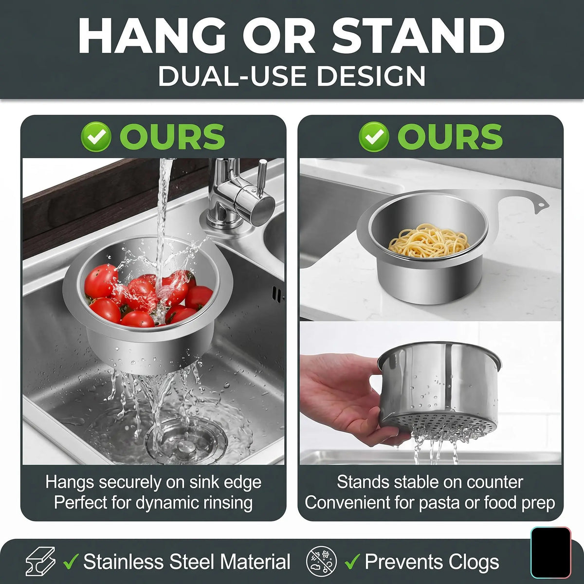 💧 Stainless Steel Swan Sink Strainer Basket – Decorative Kitchen Drain Filter | Food Waste & Debris Catcher for Sink & Drain