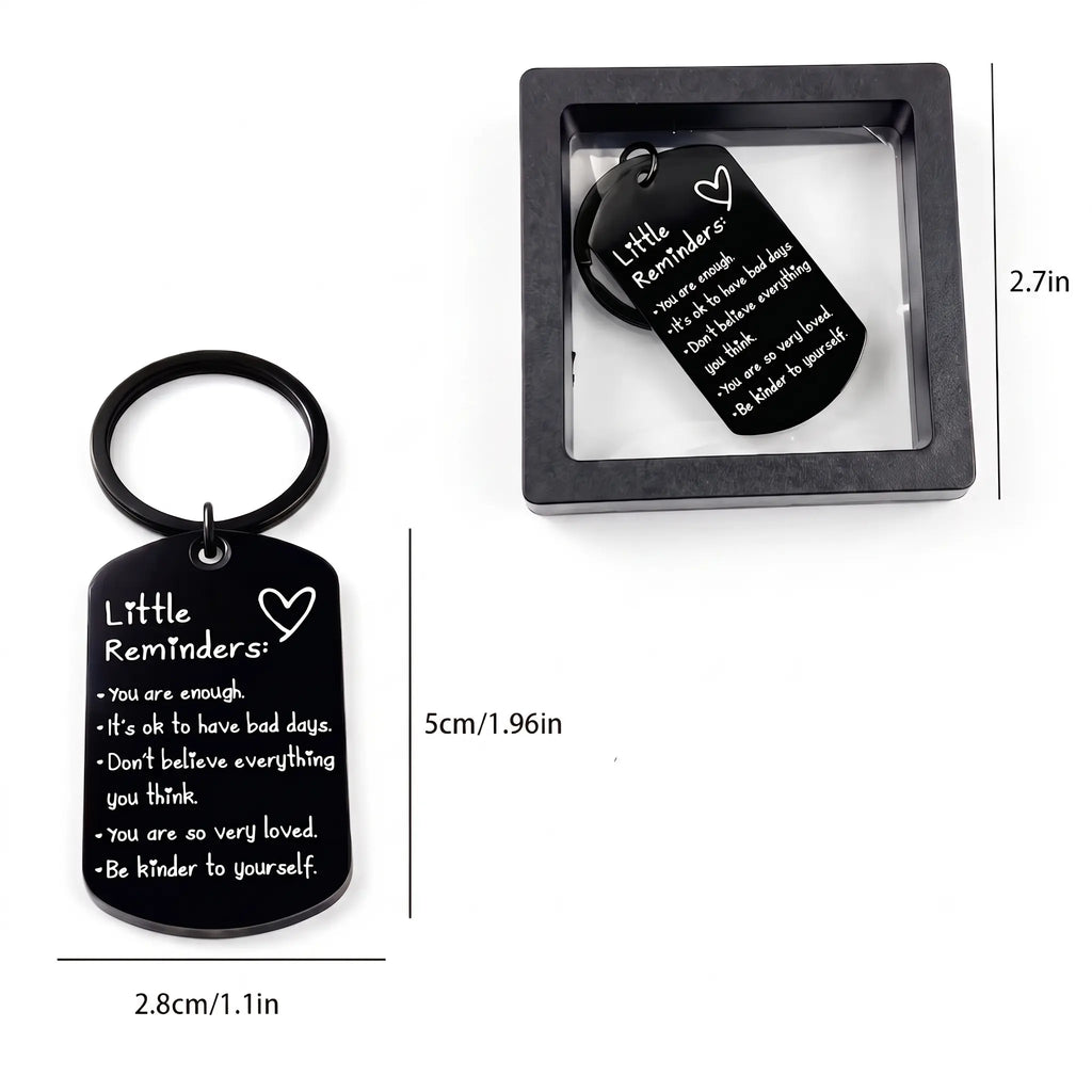 🔑🔑You Are Enough Engraved Keychain – Inspirational Reminder Gift with Gift Box | Meaningful Keepsake for Someone Special