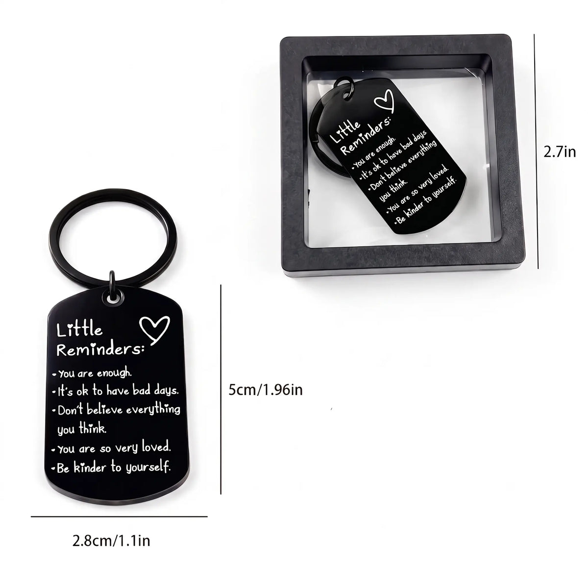 🔑🔑You Are Enough Engraved Keychain – Inspirational Reminder Gift with Gift Box | Meaningful Keepsake for Someone Special