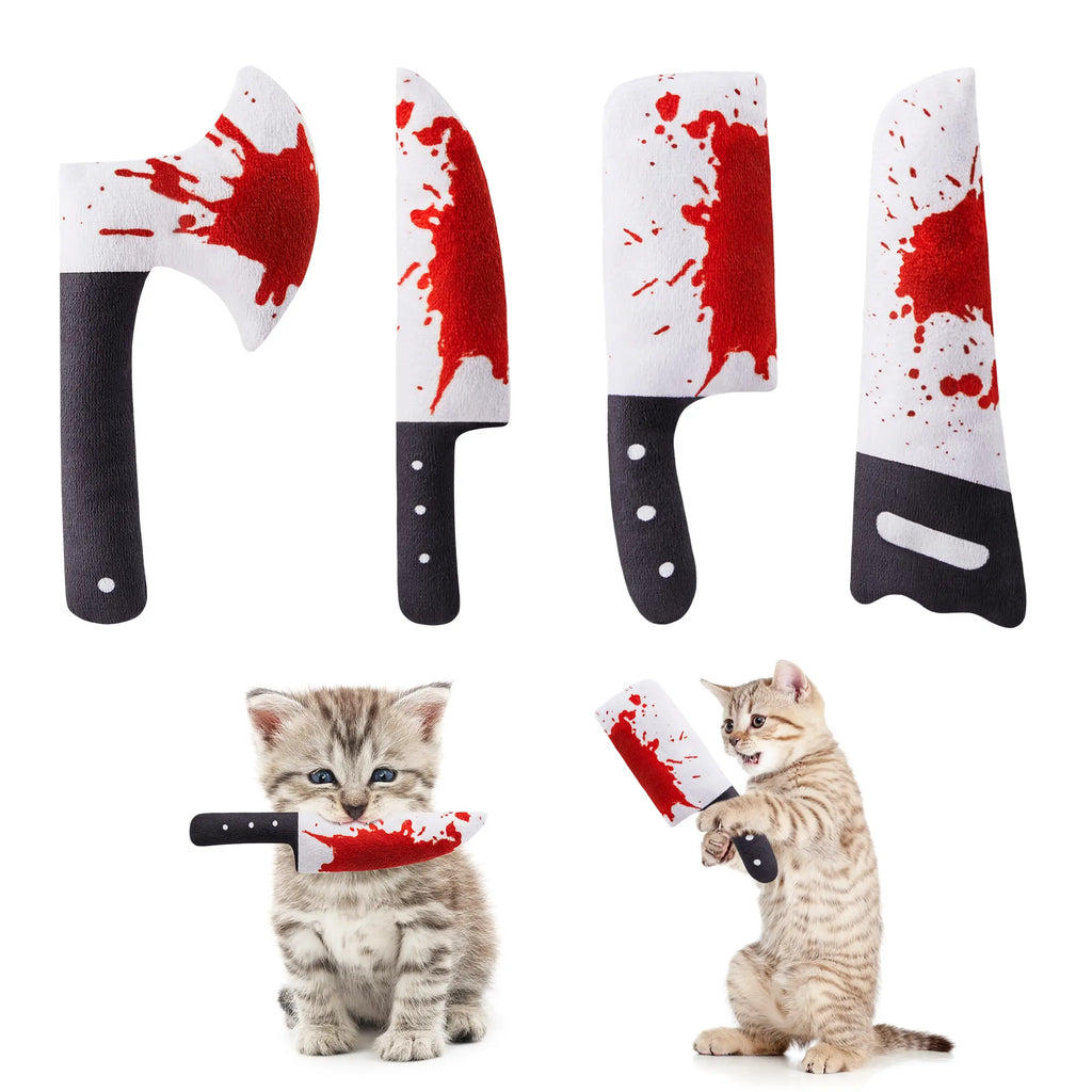 🎃🐱Spook Up Playtime – 4PCS Crinkly Halloween Cat Toys for Interactive Indoor Fun