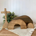 ✝️ Easter Tomb Decoration - Wooden Cross Jesus Resurrection Ornament