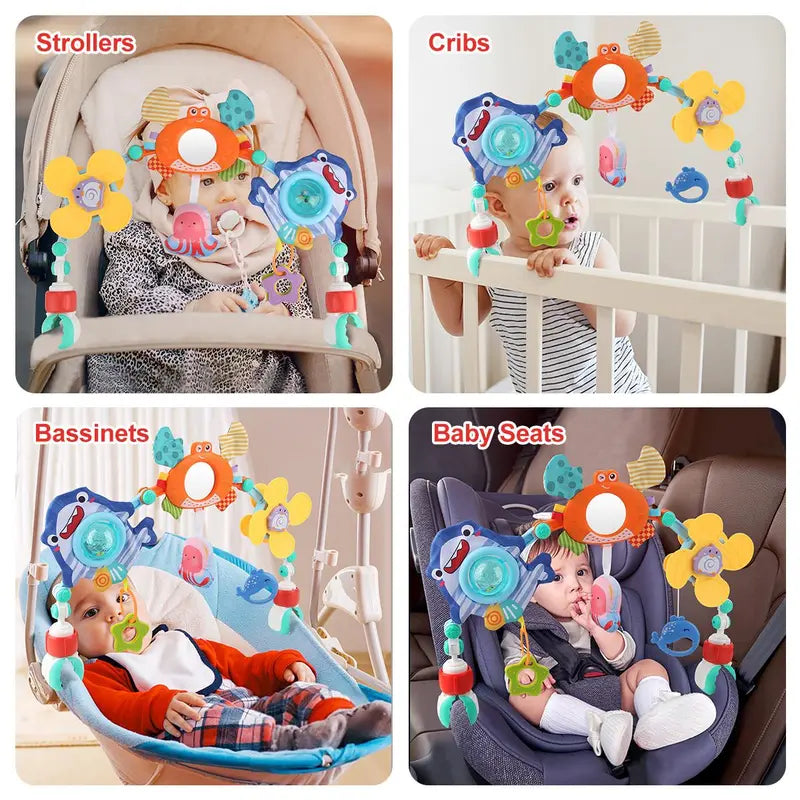 Stroller Hanging Toy – Multifunctional Interactive Sensory Toy for Newborn Early Education and Entertainment (1 Set)