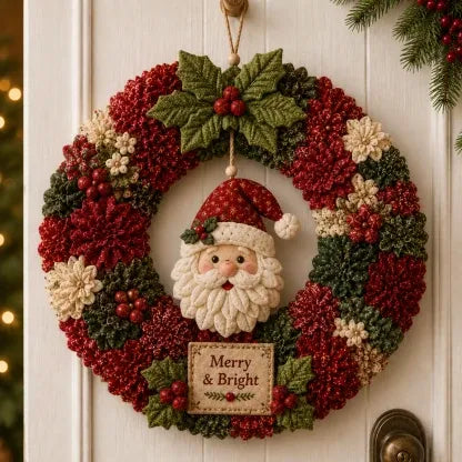 🎄✨ DIY 3D Fabric Poke Christmas Wreath Kit – With Tutorial & Guide Included ❤️