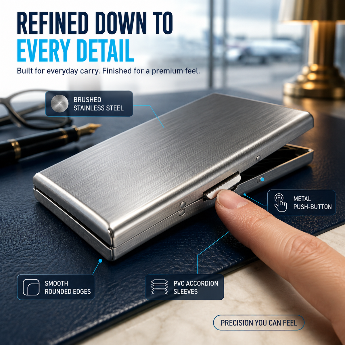 RFID-Blocking Stainless Steel Card Wallet – Organized, Secure & Pocket-Ready 🔒🔥