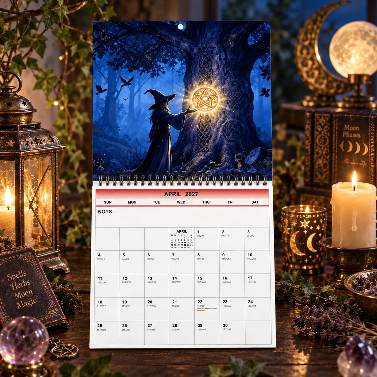 🧙‍♀️🌙 Witches' Calendar 2027 – 12-Month Mystical Wall Calendar for Magic Lovers ✨