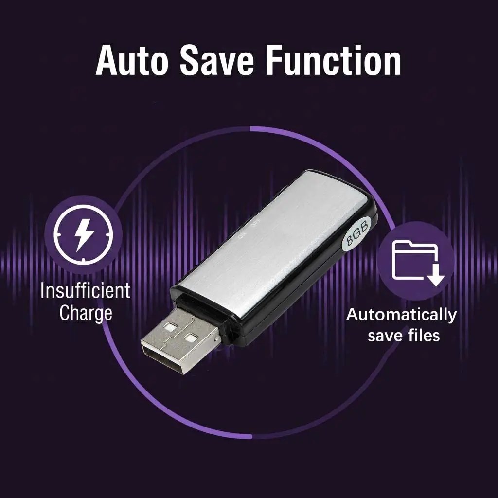 🎙️💾 USB Flash Drive Voice Recorder 2-in-1 – Voice Activated, Smart Noise Reduction, Auto File Save 🔊✨