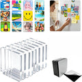 Acrylic DIY Square Fridge Magnets Set with Adhesive Backing - Photo Frames for Crafts, Kitchen, Home Decor Use