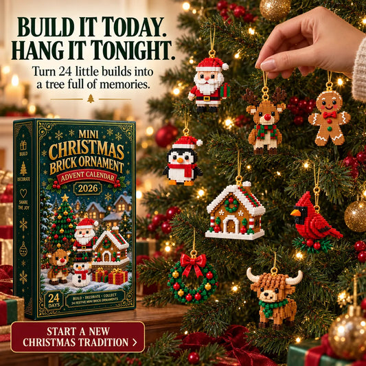 🎄24-Day Mini Christmas Brick Ornament Advent Calendar – Build, Hang & Keep 24 Holiday Ornaments 🎁✨