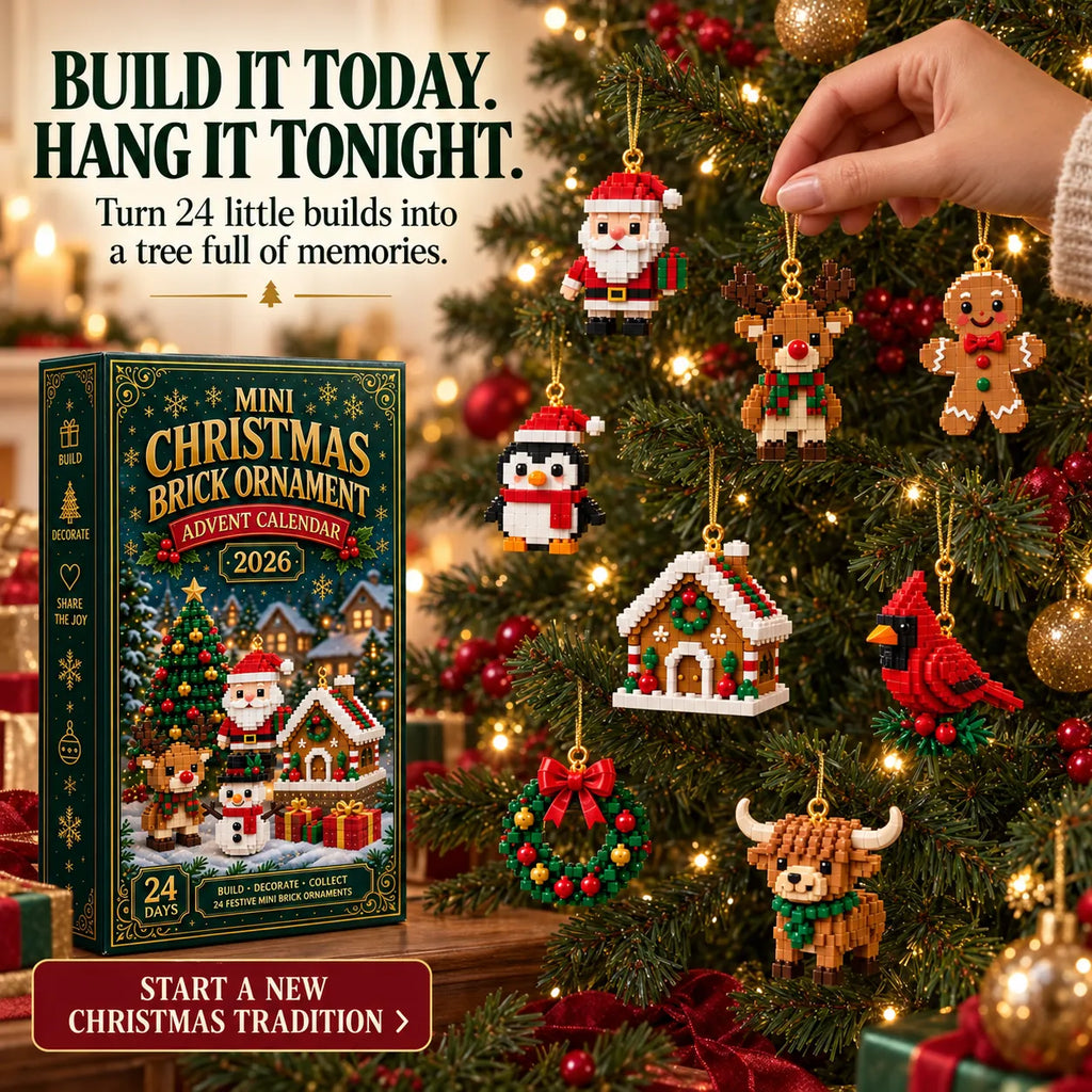 🎄🧱 24-Day Mini Christmas Brick Ornament Advent Calendar – Build, Hang & Keep 24 Holiday Ornaments 🎁✨