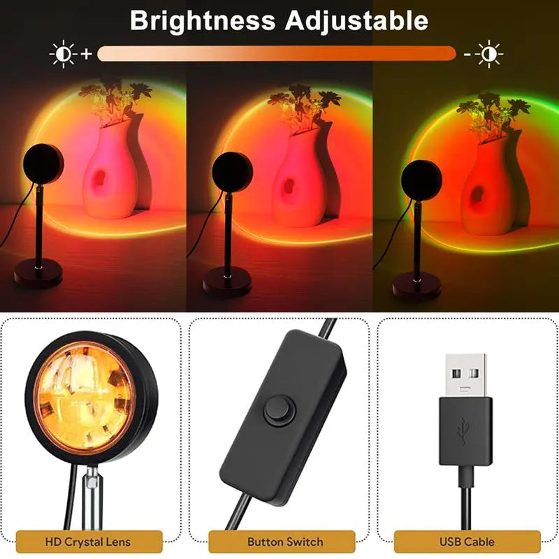 🌅✨ Bring the Sunset Home – Upgraded Sunset Lamp Projector for Stunning Golden-Hour Ambience🌙