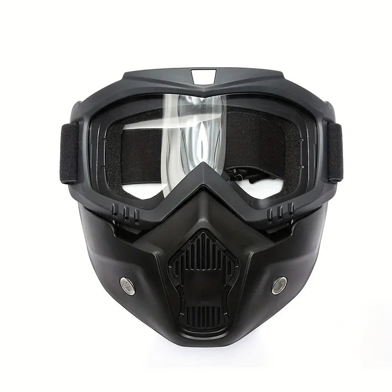 🥽 Full-Face Motorcycle & Outdoor Protective Goggles with Detachable Ski Mask – Anti-Fog HD Lens & Comfort Sponge Pad