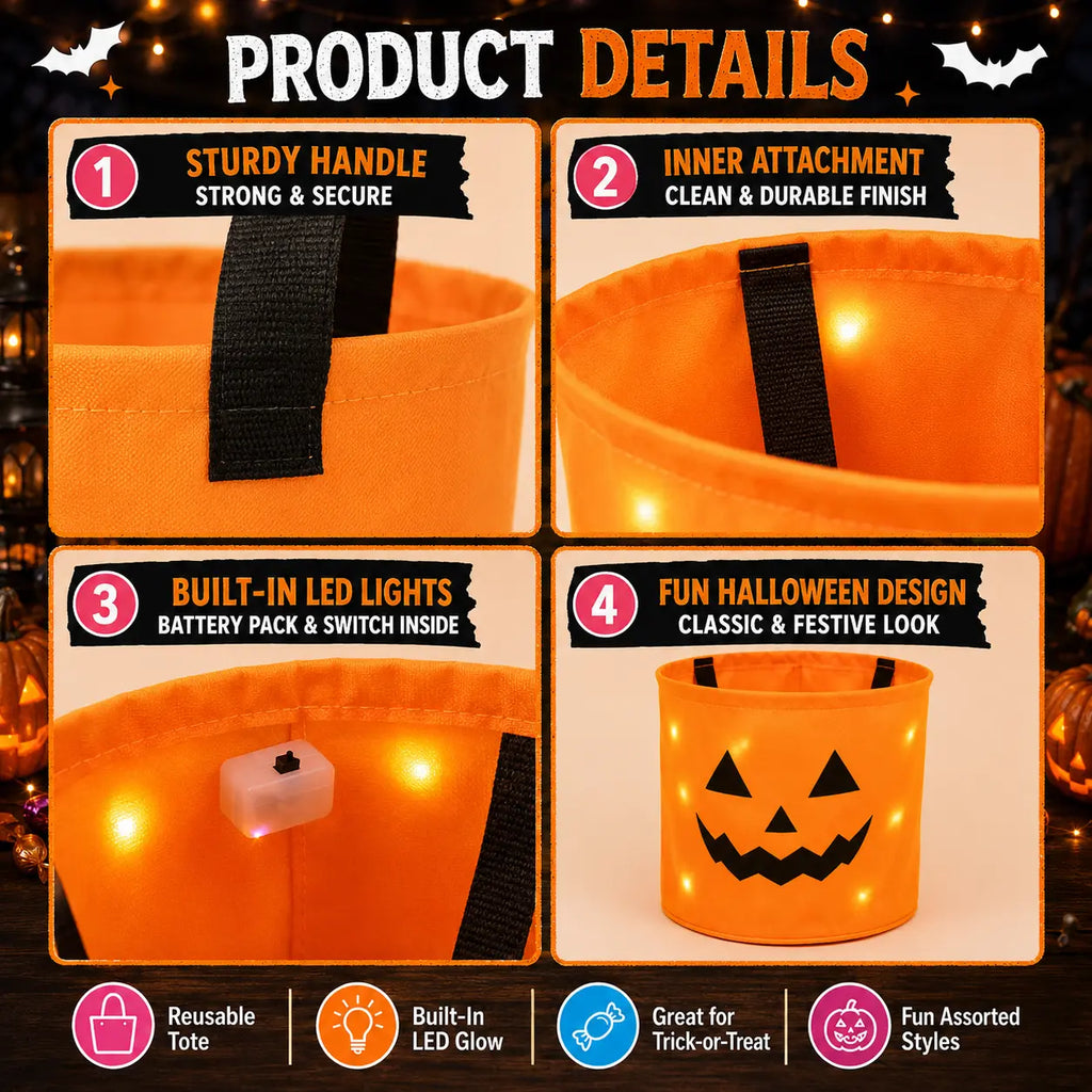 Light Up the Fun – The Spooky LED Pumpkin Buckets Every Halloween Needs! 🎃✨