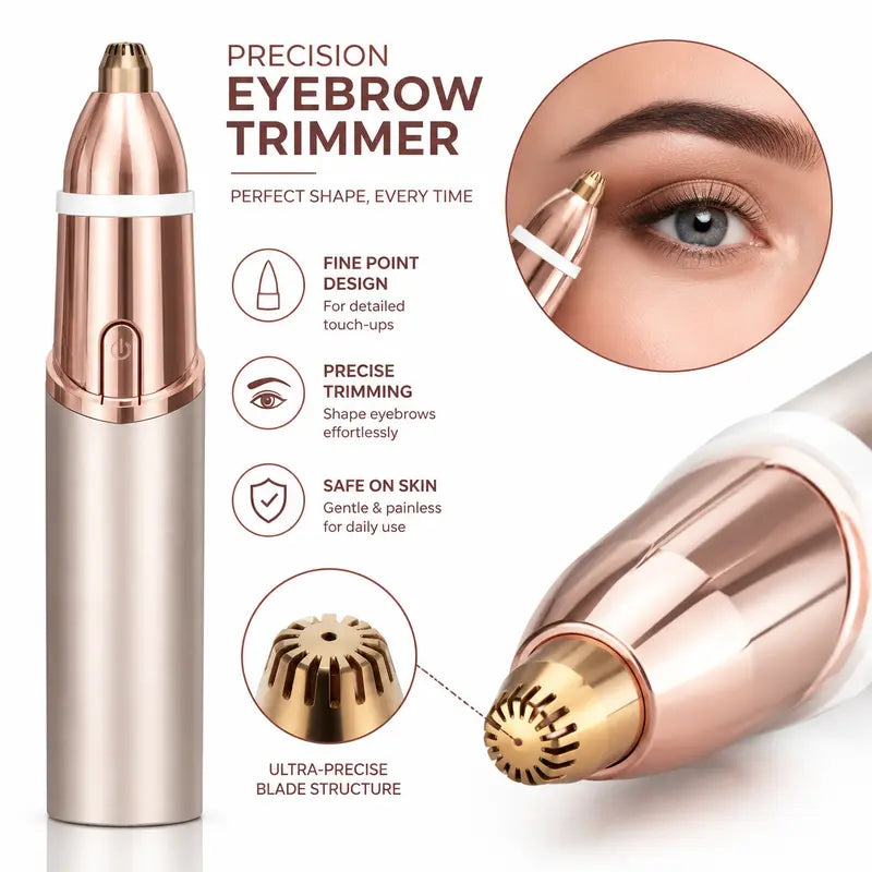 ✨ 2-in-1 Women's Facial & Eyebrow Hair Trimmer 🌸 | Rechargeable Painless Face Razor & Precision Eyebrow Shaper 🔋