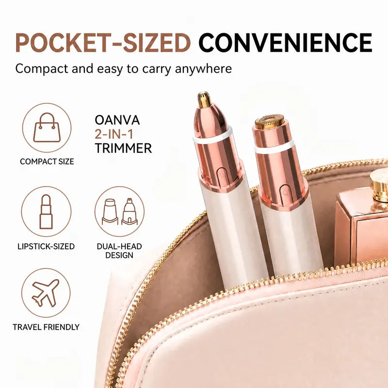 ✨ 2-in-1 Women's Facial & Eyebrow Hair Trimmer 🌸 | Rechargeable Painless Face Razor & Precision Eyebrow Shaper 🔋