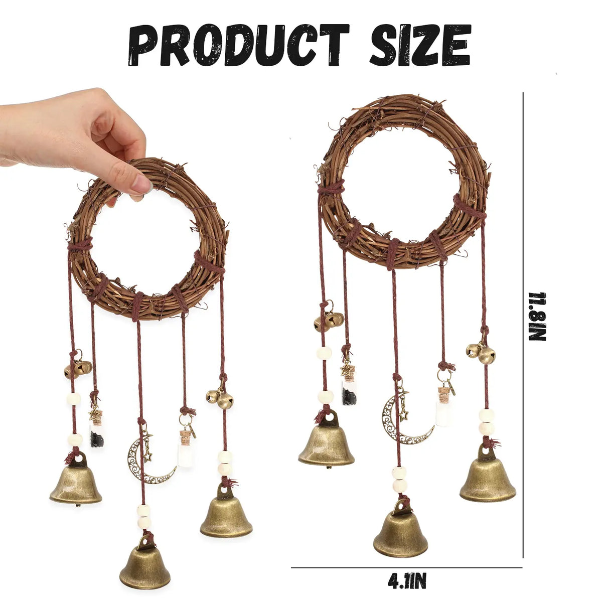 ✨ Boho Vintage Bell Hanging Decor – Whimsical Chime for a Cozy, Unique Home