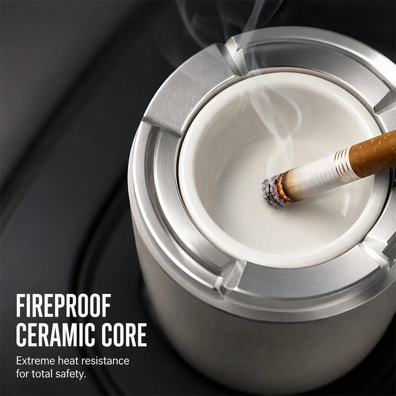 🛡️Rotating Car Ashtray with Ceramic Inner Liner