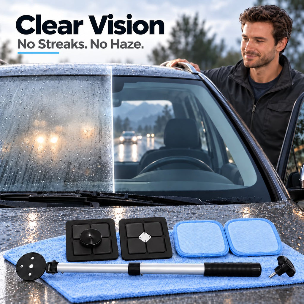 ✨LAST DAY 49% OFF🔥Dual Magnetic Car Windshield Cleaner | Streak-Free Auto Glass Cleaning Kit