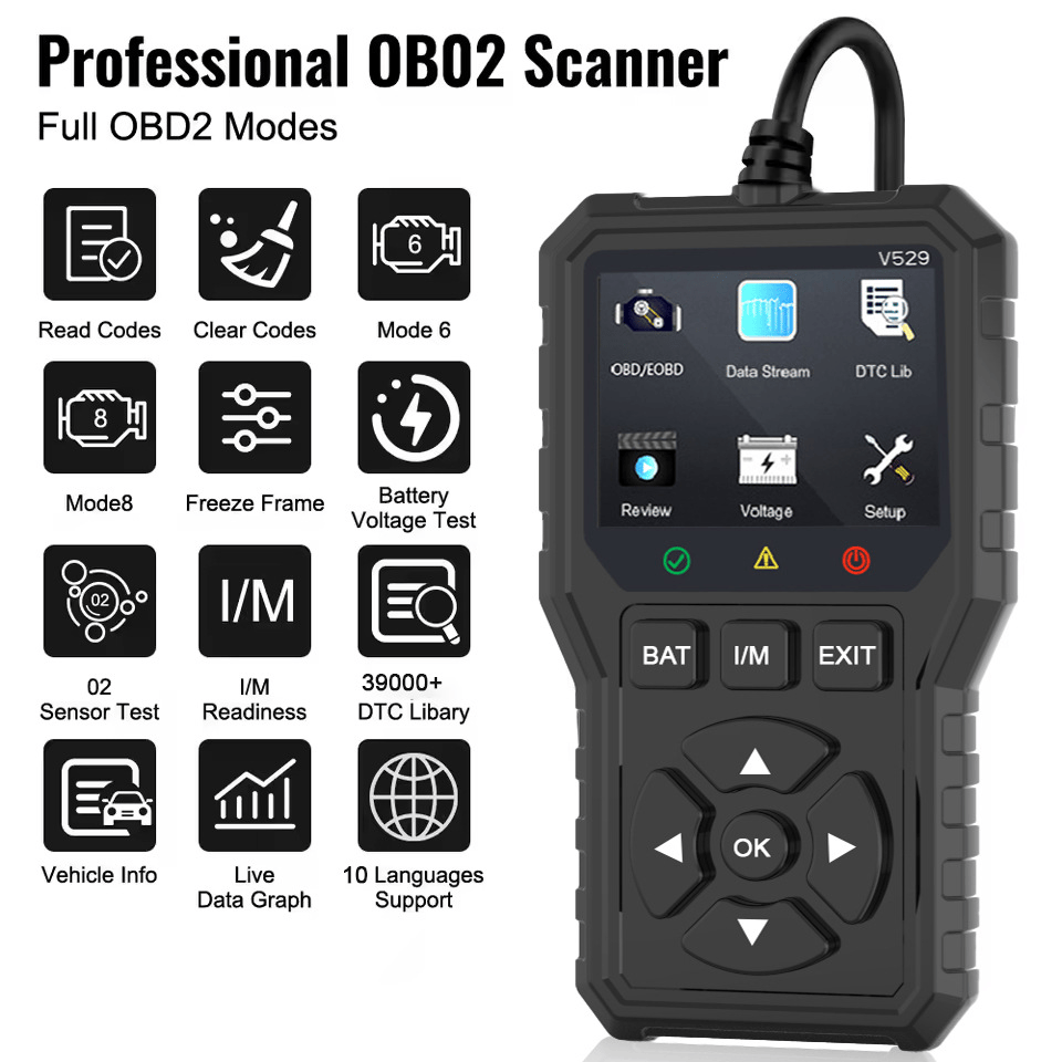 🚗 OBD2 Advanced Diagnostic Tool – Professional Engine Code Reader 🔧