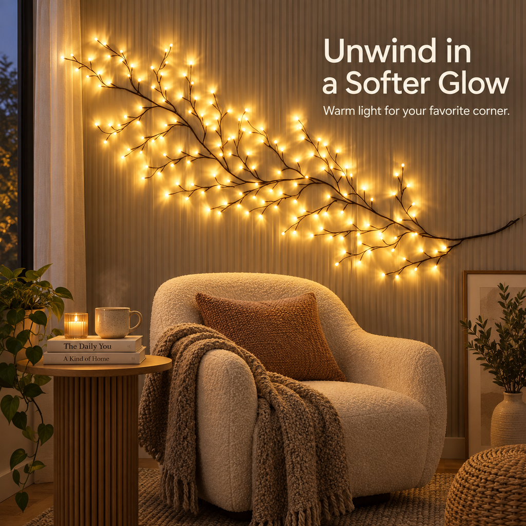 1.9m LED Vine Branch Light – Remote Controlled, 96 LEDs