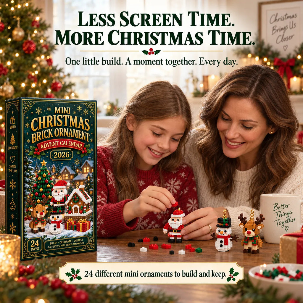 🎄24-Day Mini Christmas Brick Ornament Advent Calendar – Build, Hang & Keep 24 Holiday Ornaments 🎁✨