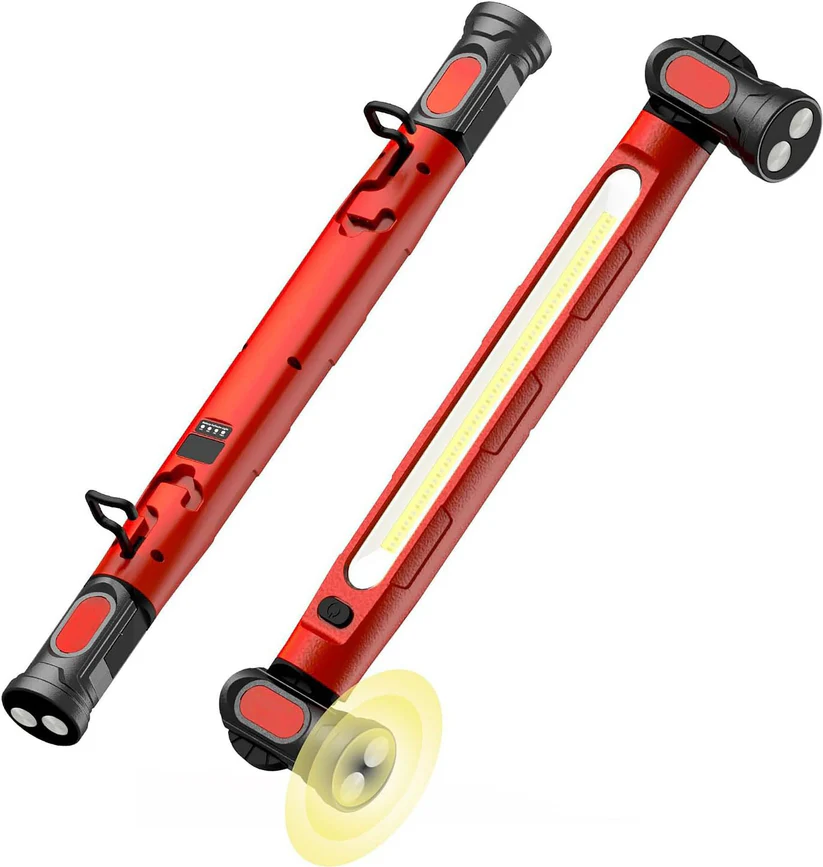 🔥Under Hood Work Light Bar, 3000LM LED Magnetic Light Bar with Hooks, 5200mAh