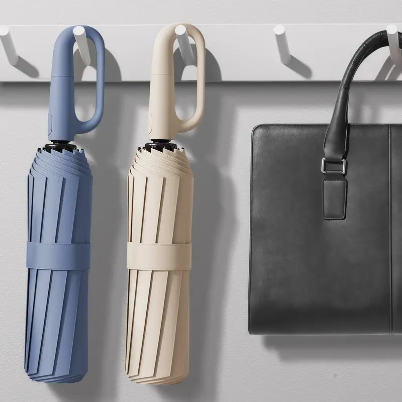 ☂️🌧️ Portable Automatic Folding Umbrella – Windproof & Waterproof with Loop Buckle 🌬️✨