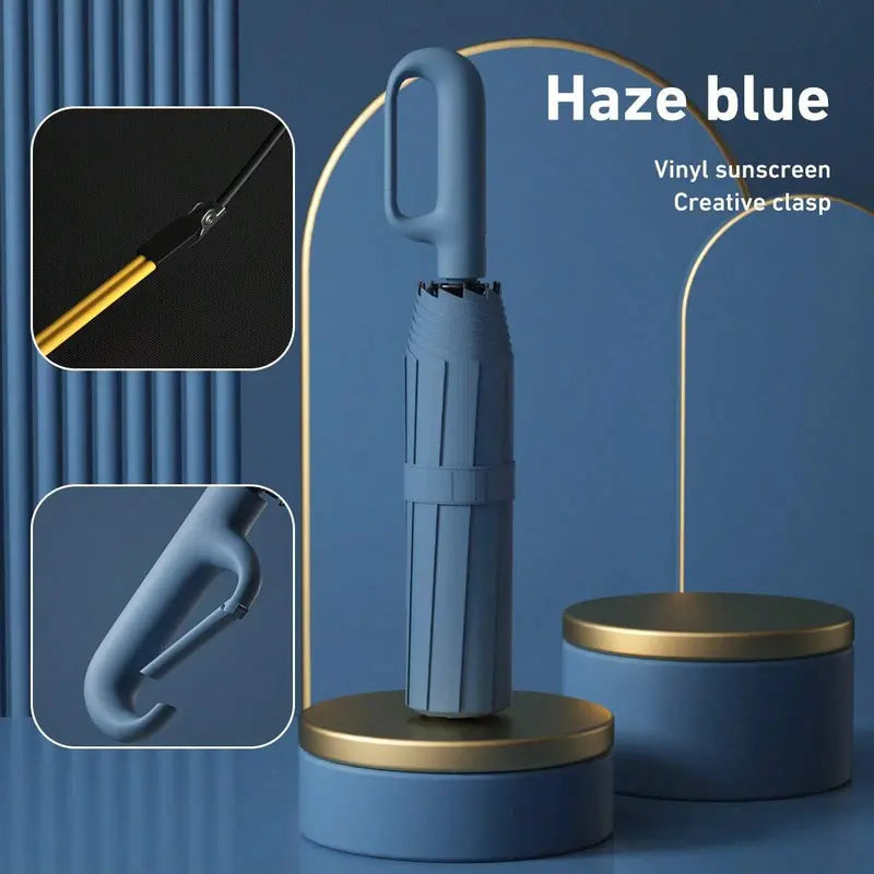 ☂️🌧️ Portable Automatic Folding Umbrella – Windproof & Waterproof with Loop Buckle 🌬️✨