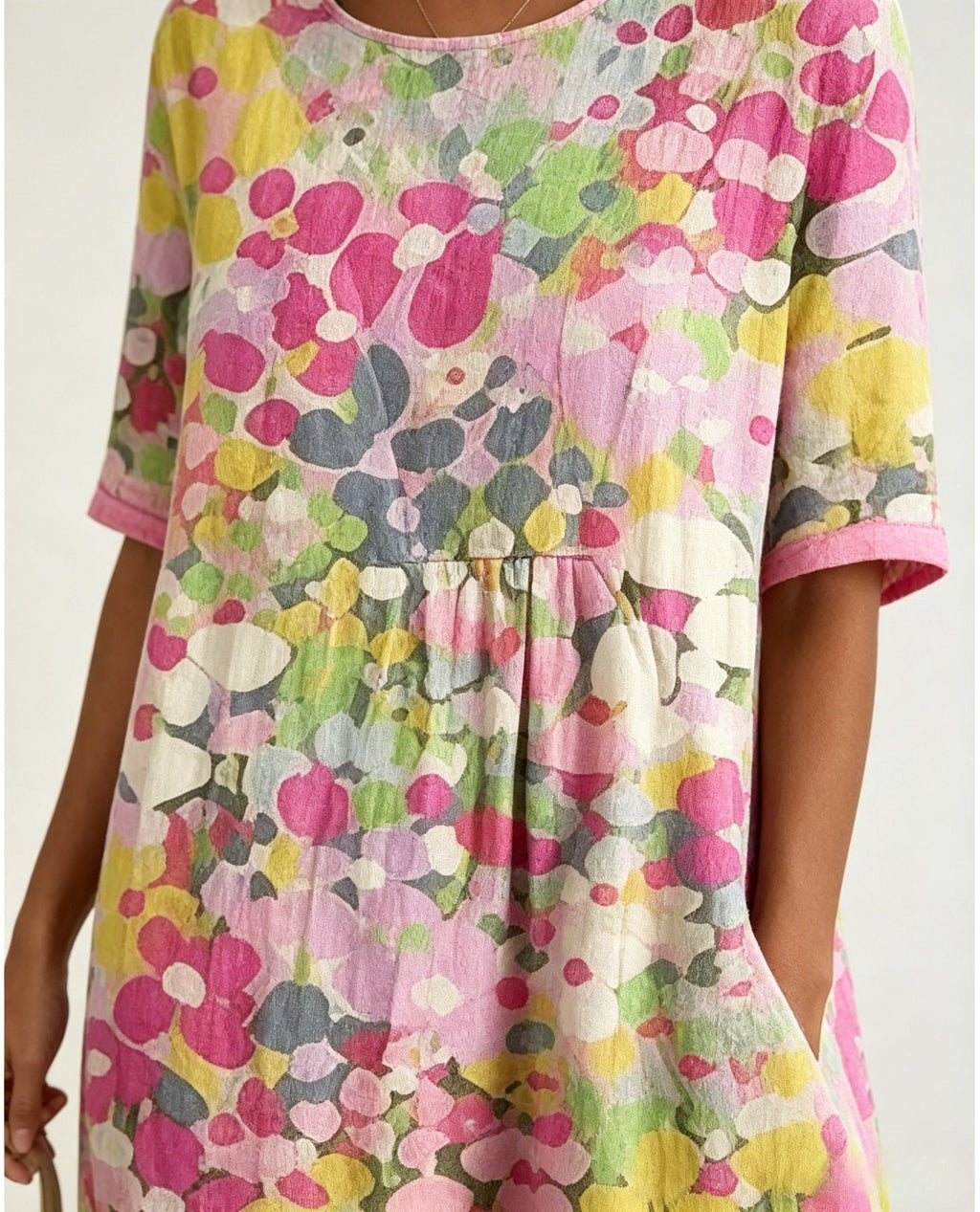🌼Colour Bloom Watercolor Milk Silk Dress