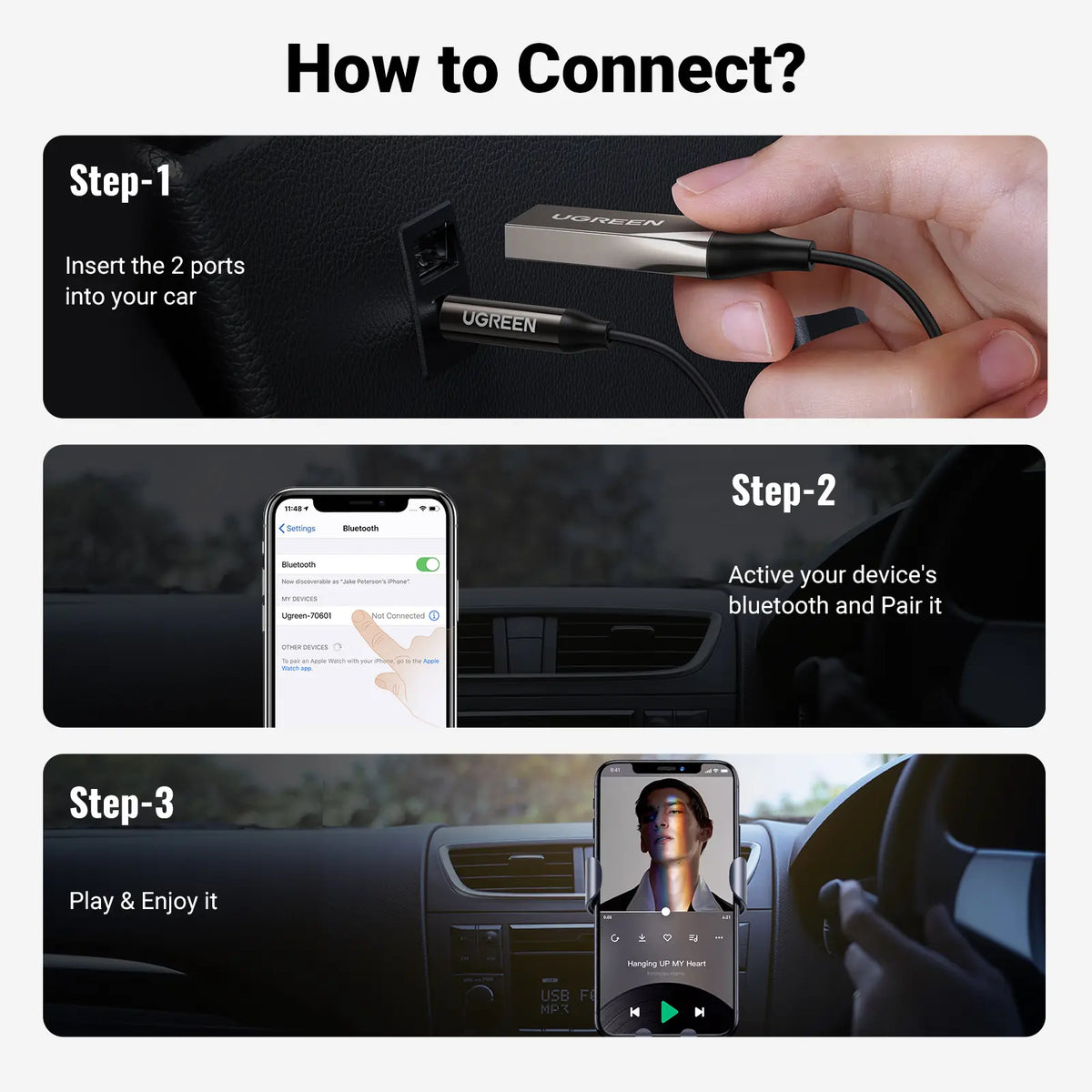 🚗🎵Upgrade Your Car Audio – Bluetooth 6.0 AUX Wireless Receiver with Hands-Free Calling