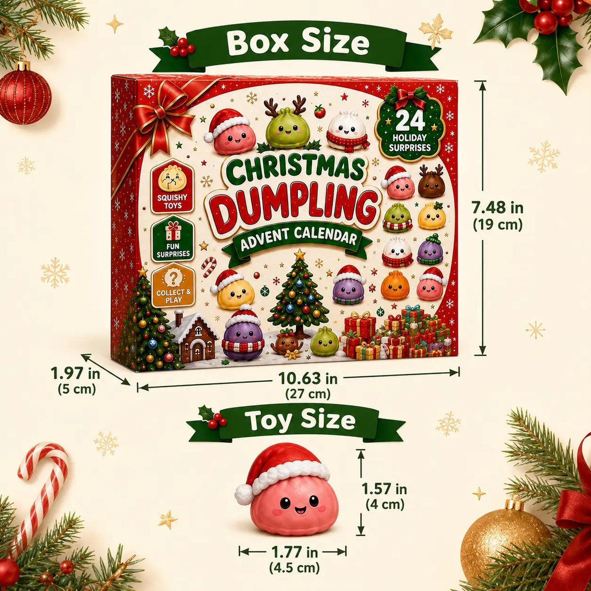 🎅🎅 CHRISTMAS SPECIAL | 24 Days of Mini Squishies – Cute 2026 Advent Calendar with Daily Dumpling Surprises