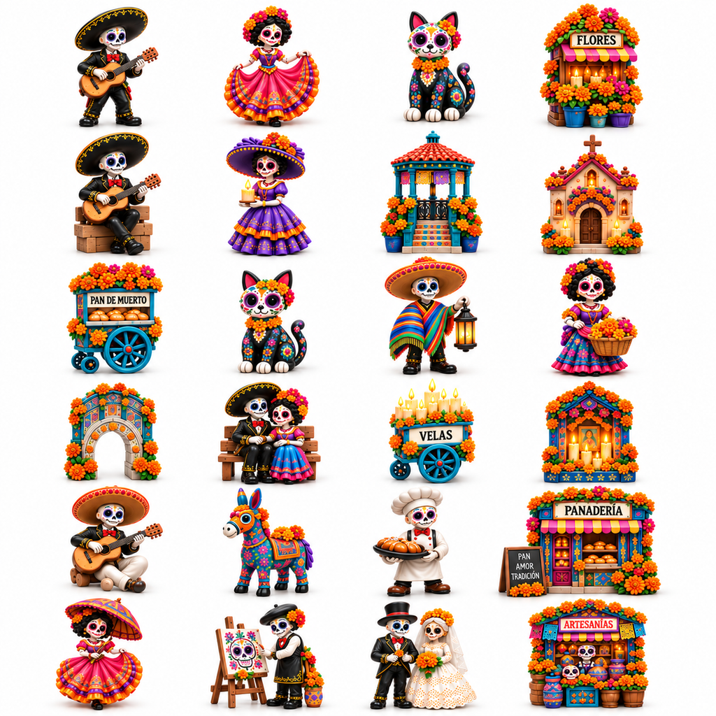 🎁🎁Pueblo del Día de Muertos 2026 – 24-Day Day of the Dead Collectible Countdown Calendar with 24 Unique Miniatures