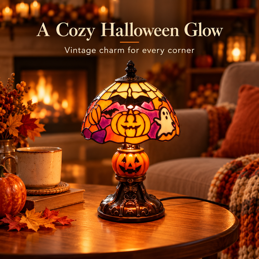🎃🎃Retro Pumpkin Bat Table Lamp – Vintage Halloween Night Light for Cozy Home & Bedroom Decor🎃🦇