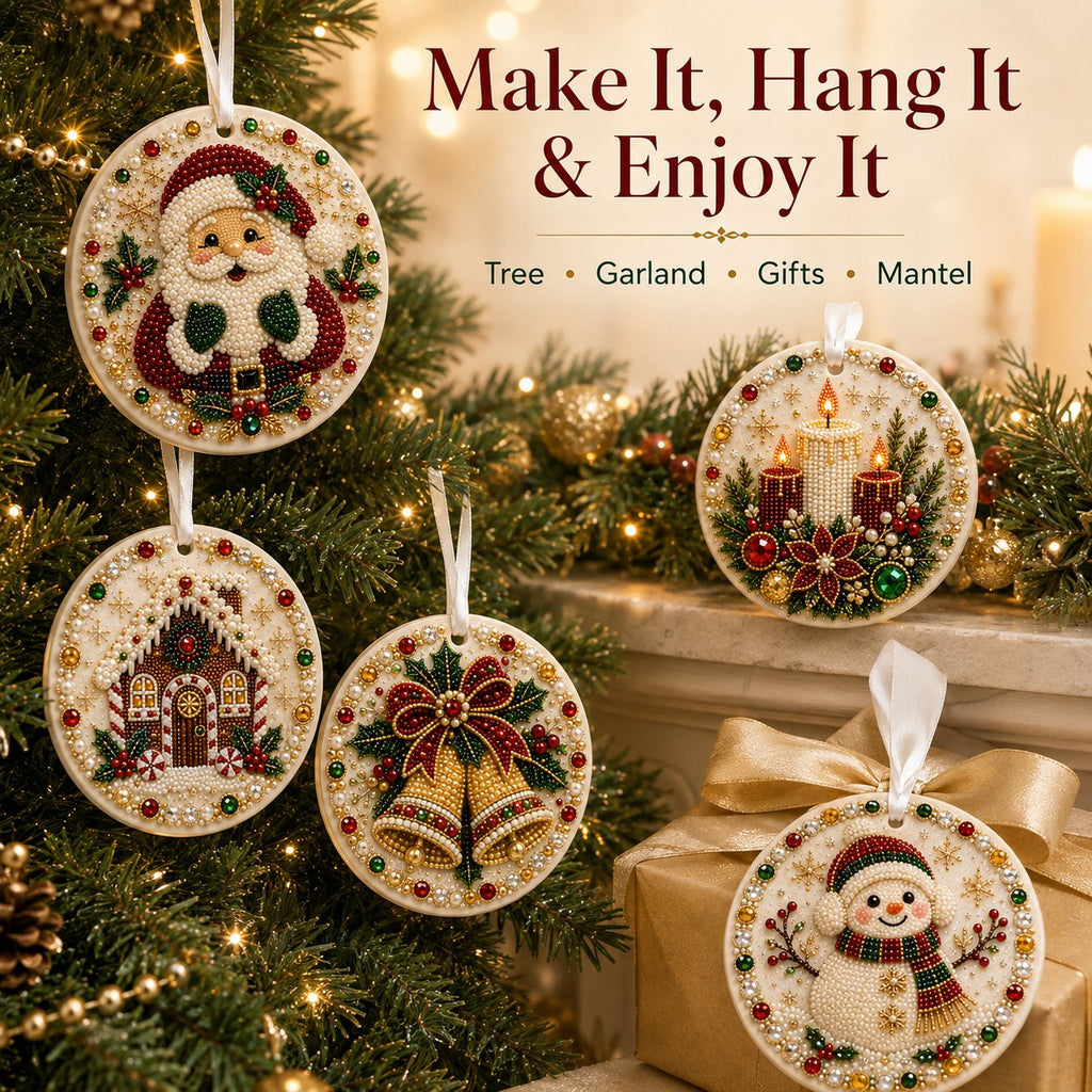🌲✨ DIY Pearl & Gem Christmas Ornament Collection