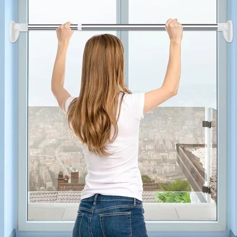 🪟✨ sohochic Adjustable Tension Curtain Rod – No-Drill Telescoping Design for Windows, Bathrooms & Closets 🏠