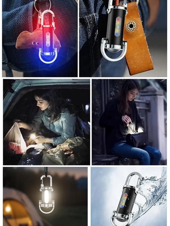 🔦✨Rechargeable Mini Keychain Flashlight - 800 Lumens, 6 Modes, Perfect for Outdoor Adventures, Work, and Emergencies