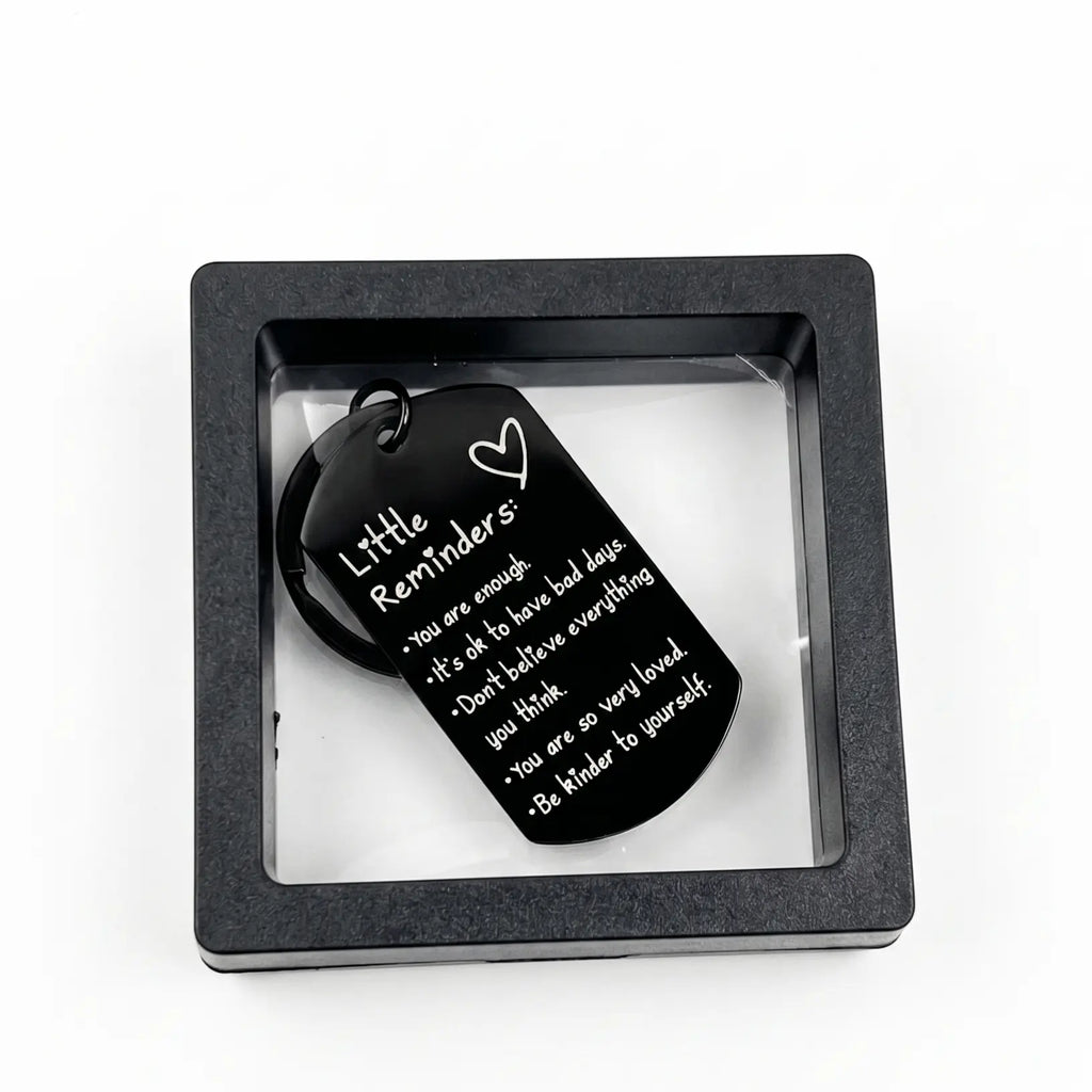 🔑🔑You Are Enough Engraved Keychain – Inspirational Reminder Gift with Gift Box | Meaningful Keepsake for Someone Special