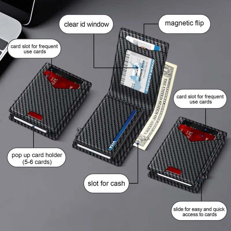 👔💳 Men's RFID Minimalist Bifold Wallet ✨