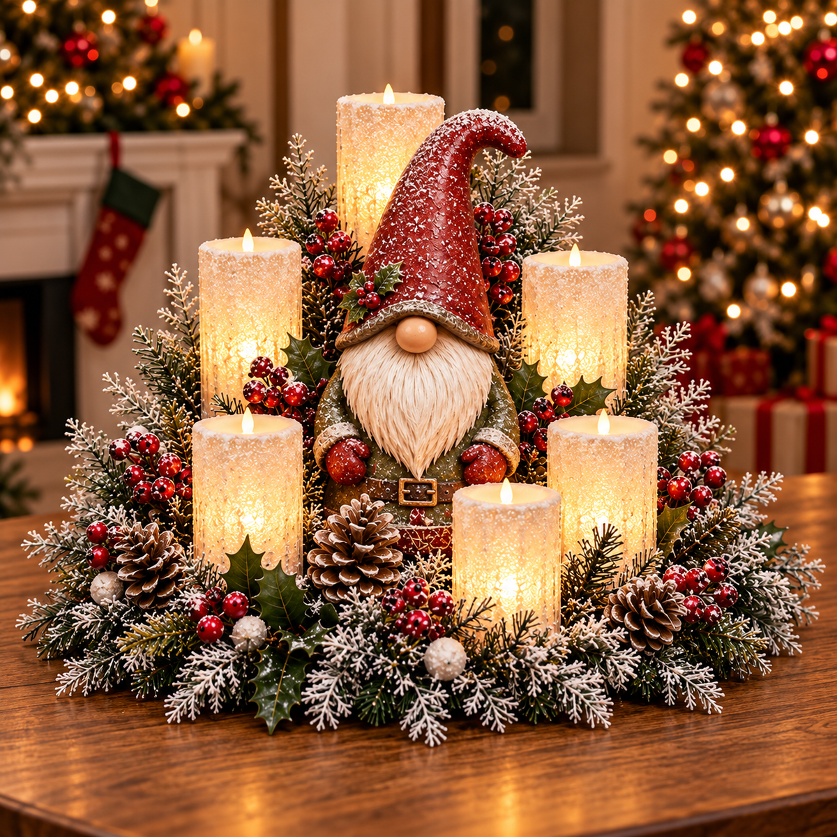 🎅🎄 Christmas Santa Table Centerpiece – Festive Winter Holiday Decor！！！✨✨