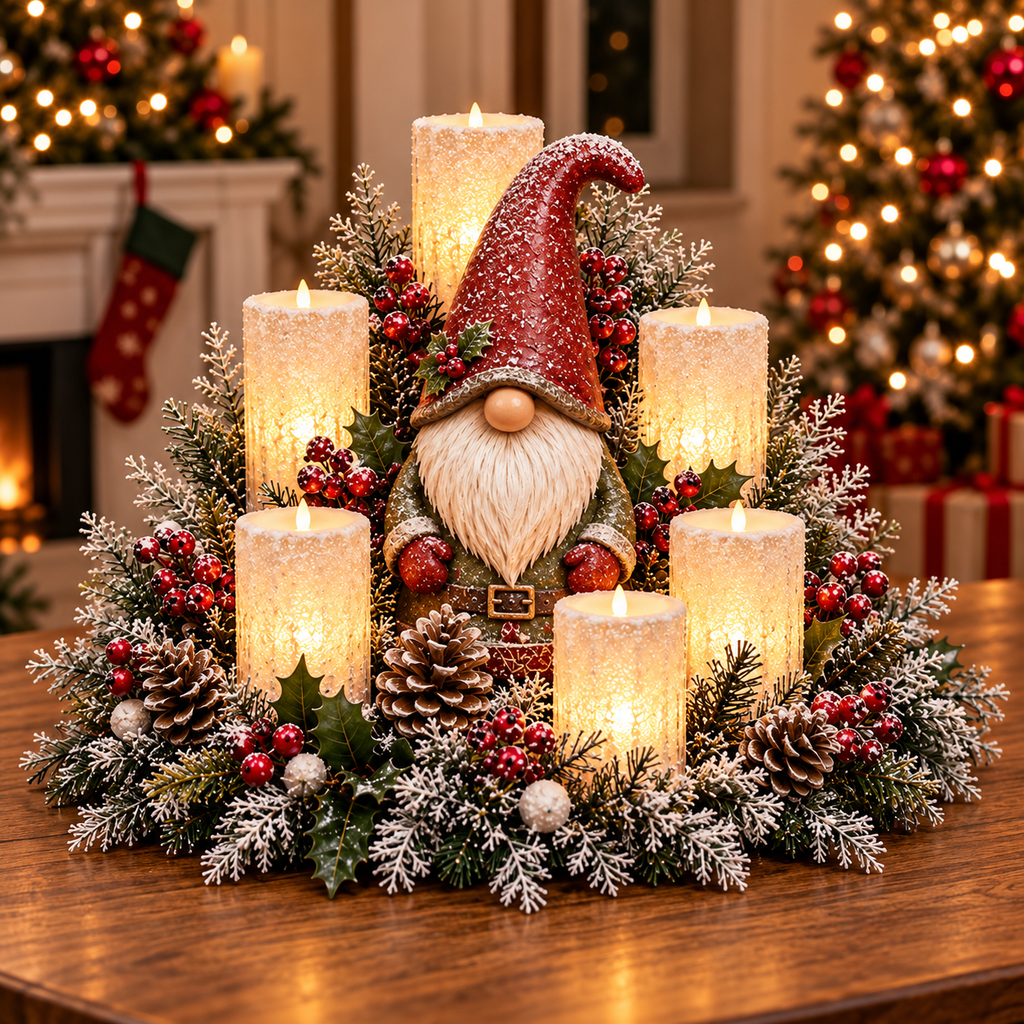 🎅🎄 Christmas Santa Table Centerpiece – Festive Winter Holiday Decor！！！✨