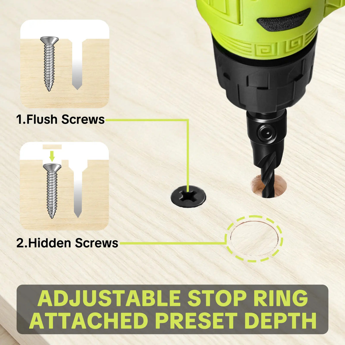 Upgrade Your Woodworking – 15PCS Adjustable Countersink Drill Bit Set with Wood Plug Cutters