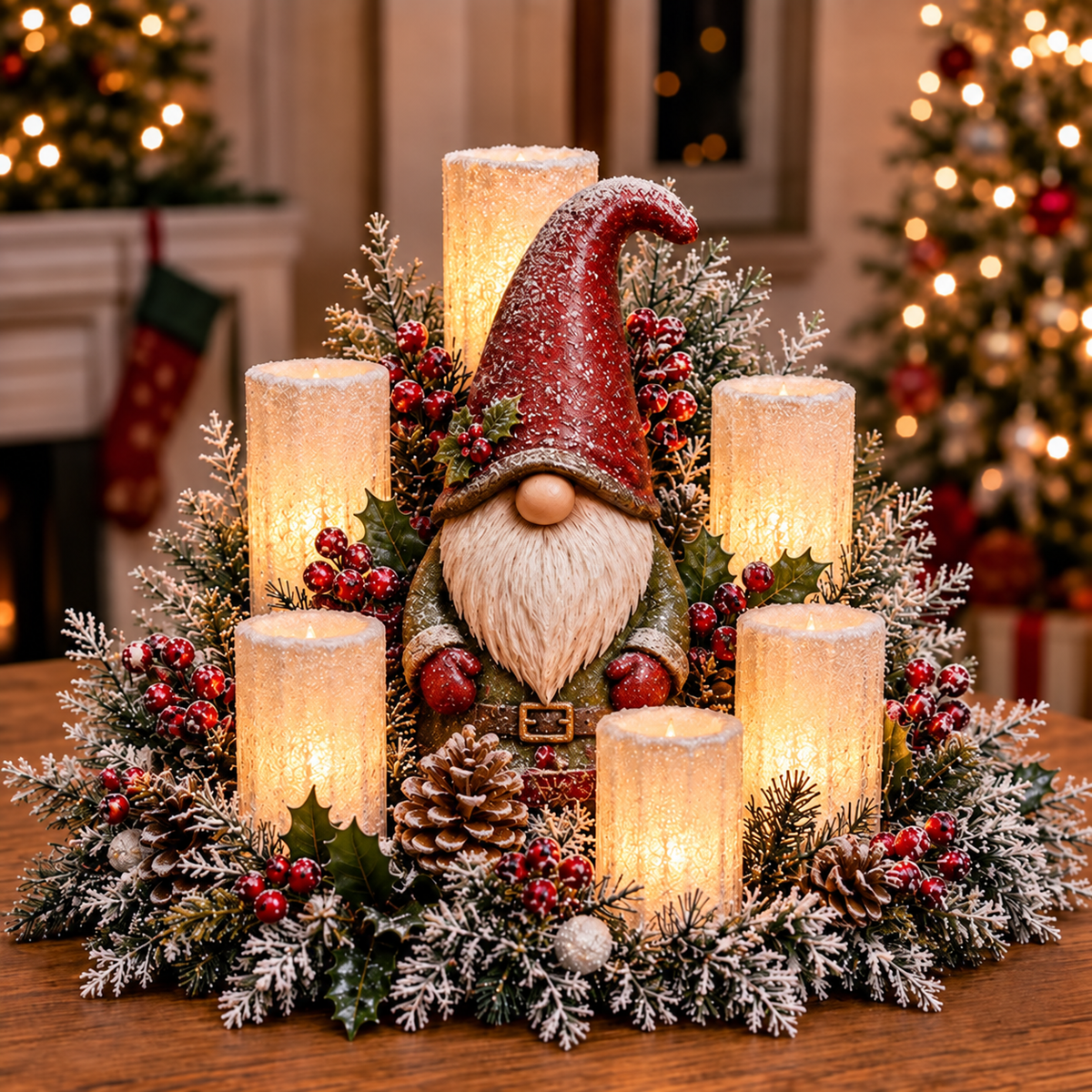 🎅🎄 Christmas Santa Table Centerpiece – Festive Winter Holiday Decor！！！✨✨